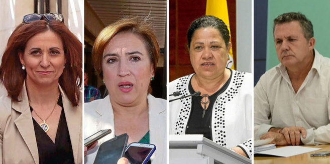 De izquierda a derecha, Inmaculada Oria, Sandra García, Manuela de...