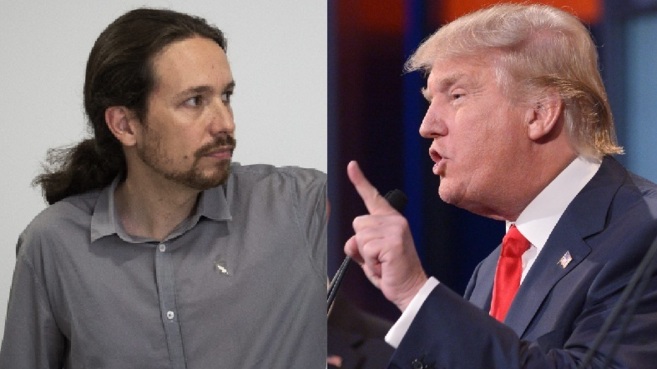 El lder de Podemos, Pablo Iglesias, y el magnate Donald Trump.