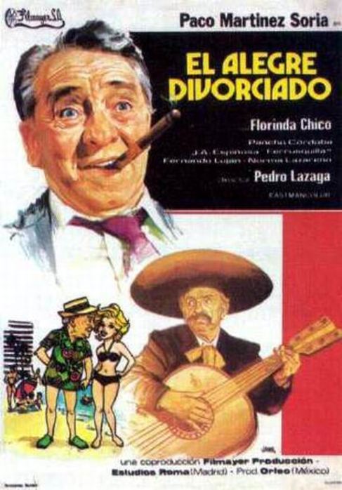 Un cartel publicitario del filme 'El alegre divorciado'.