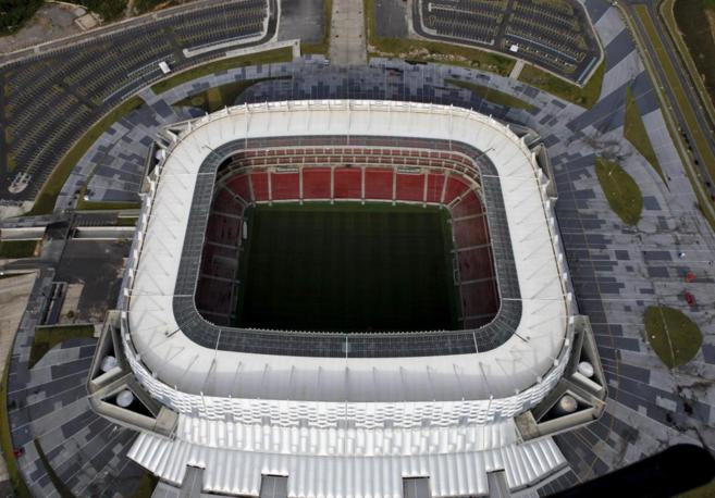 Vista area del estadio Arena Pernambuco, en Recife.