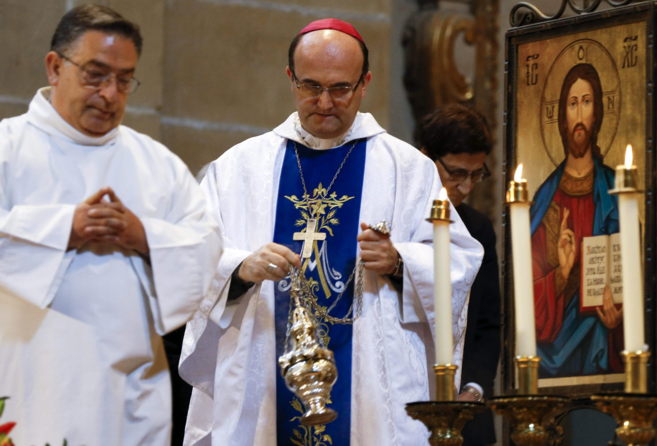 El obispo Munilla durante la homilía el pasado sábado, el Día de la...