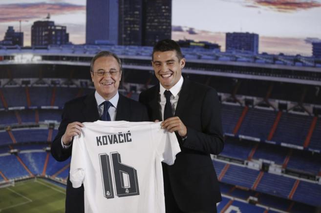 Kovacic con Florentino Prez en su presentacin