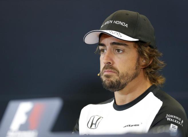 Fernando Alonso, durante la rueda de prensa oficial.