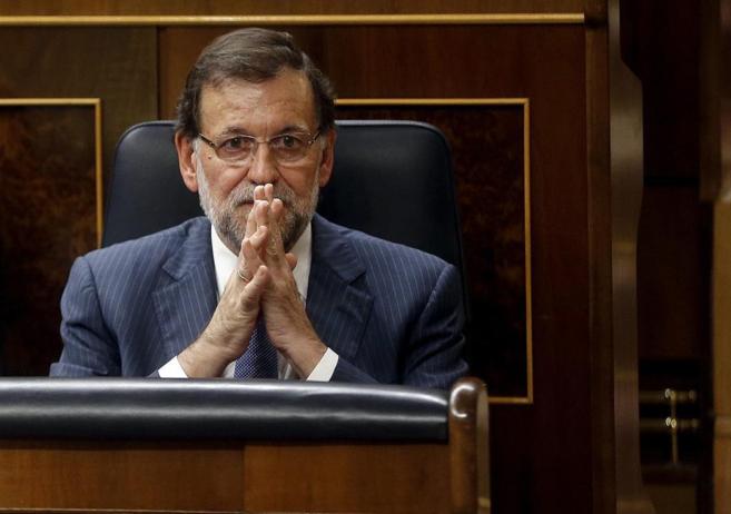 El presidente del Gobierno, Mariano Rajoy, durante un pleno del...