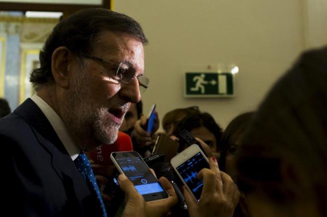 Mariano Rajoy responde a las preguntas de los periodistas en el...