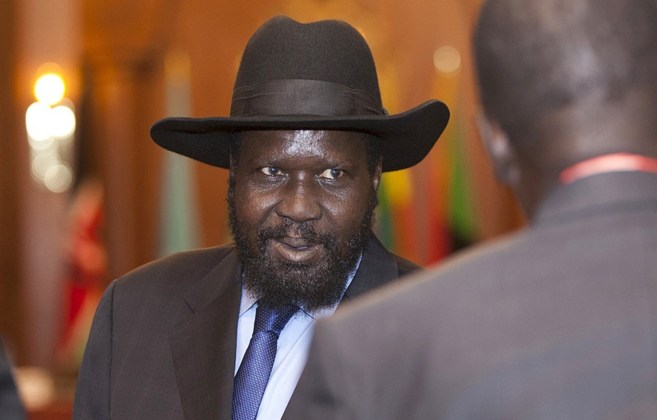 Salva Kiir, presidente de Sudán del Sur, en una cumbre internacional...