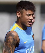 Neymar en el entrenamiento de este viernes