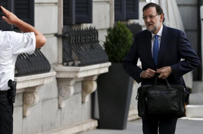 Mariano Rajoy, esta semana, a su llegada al pleno del Congreso de los...