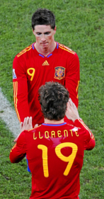 Llorente entra en el campo por Torres, en elMundial de 2010.