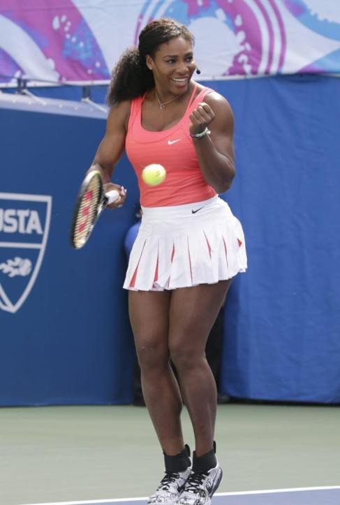 Serena Williams, durante una exhibicin en Nueva York.