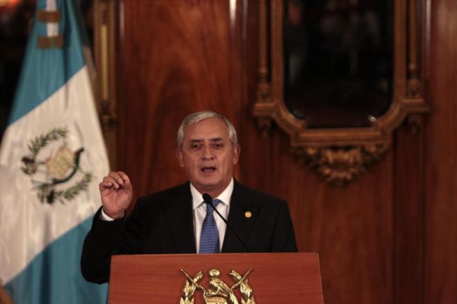 El presidente de Guatemala, Otto Prez Molina, habla durante la...