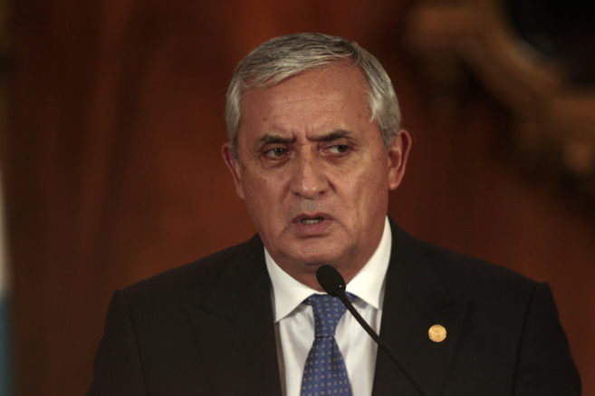 Otto Pérez Molina durante una conferencia de prensa celebrada en Casa...
