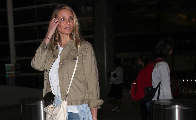 La actriz, a su llegada al aeropuerto de Los ngeles desde Australia.