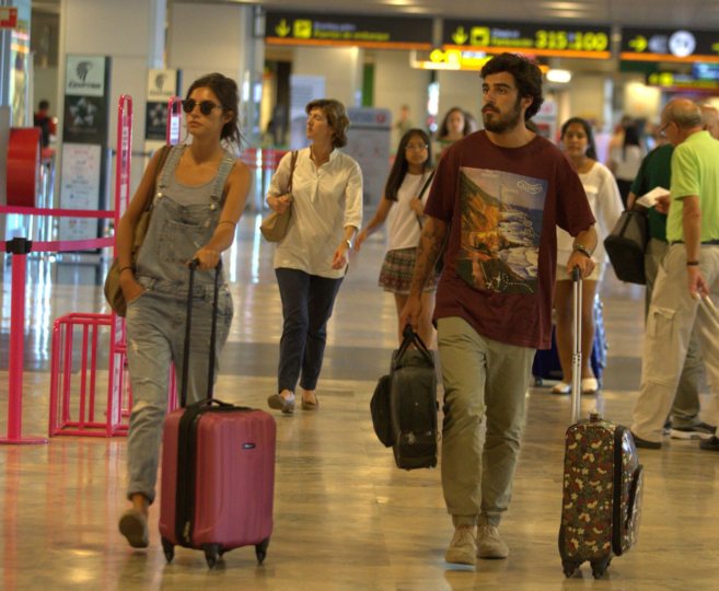 Roco Crusset y Jaime Soto, el pasado mes de julio en el aeropuerto...