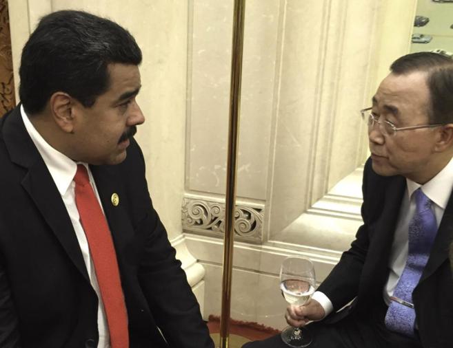 Nicolas Maduro  reunido con el secretario general de las Naciones...