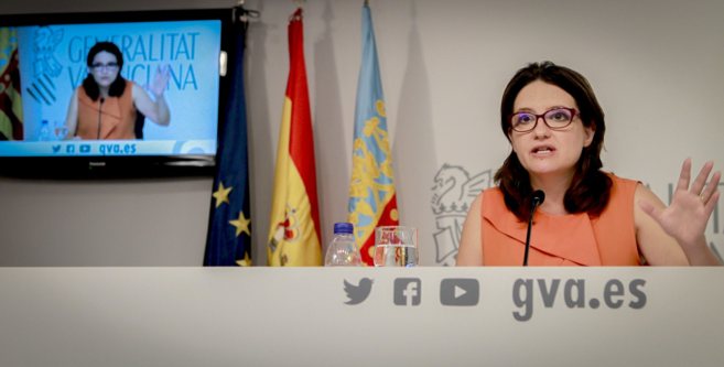 Mònica Oltra, durante la rueda de prensa tras el pleno del Consell.