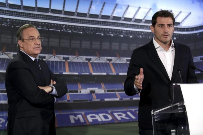 Florentino Prez y Casillas, en el acto de despedida del portero