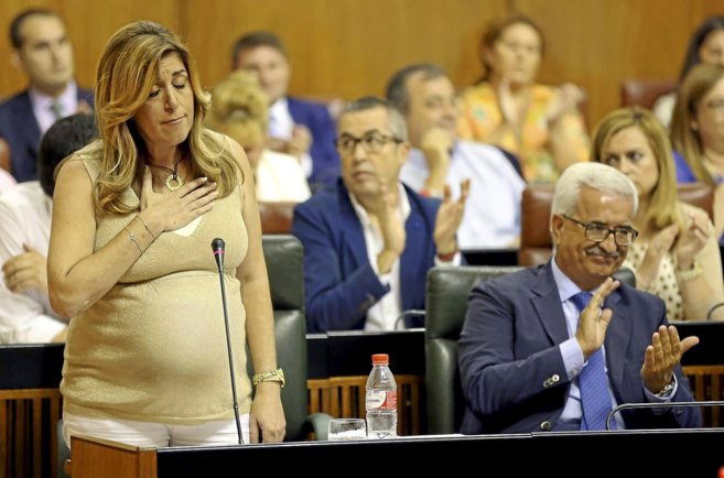 La presidenta de la Junta, Susana Díaz, en el Parlamento andaluz.