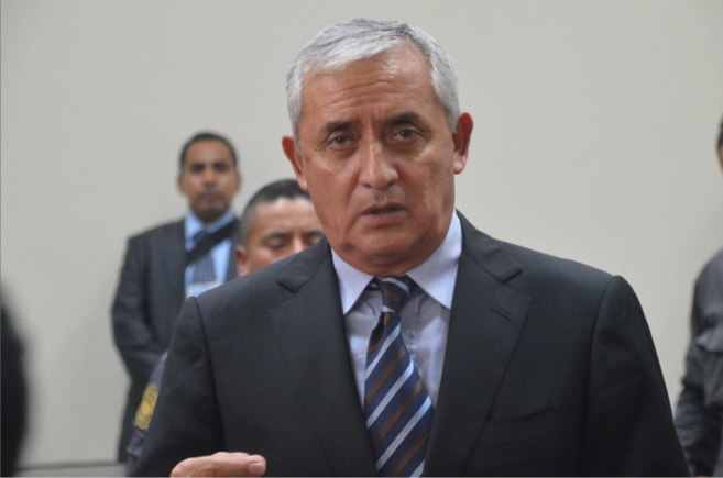 El ex presidente de Guatemala, Otto Prez Molina, se dirige a los...