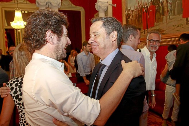 El líder de Podemos, Alberto Jarabo, y el síndico Fernando...