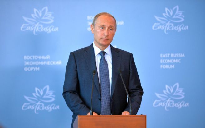 El presidente ruso, Vladimir Putin, durante una intervención en un...