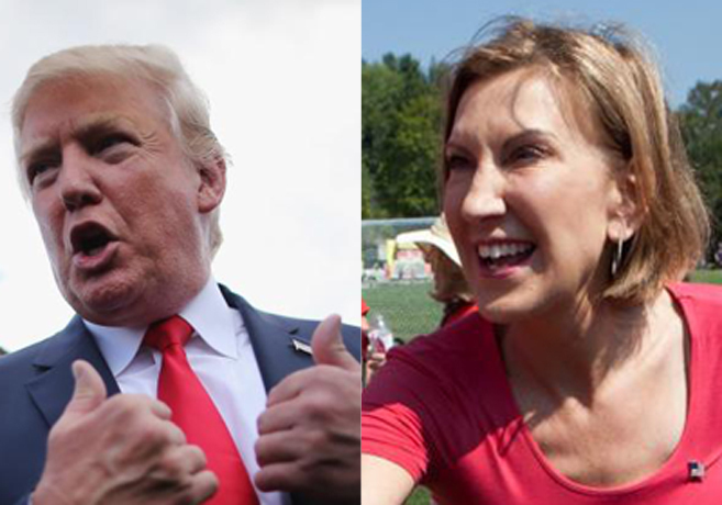 Los dos candidatos republicanos: Donald Trump (izqda) y Carly Fiorina...