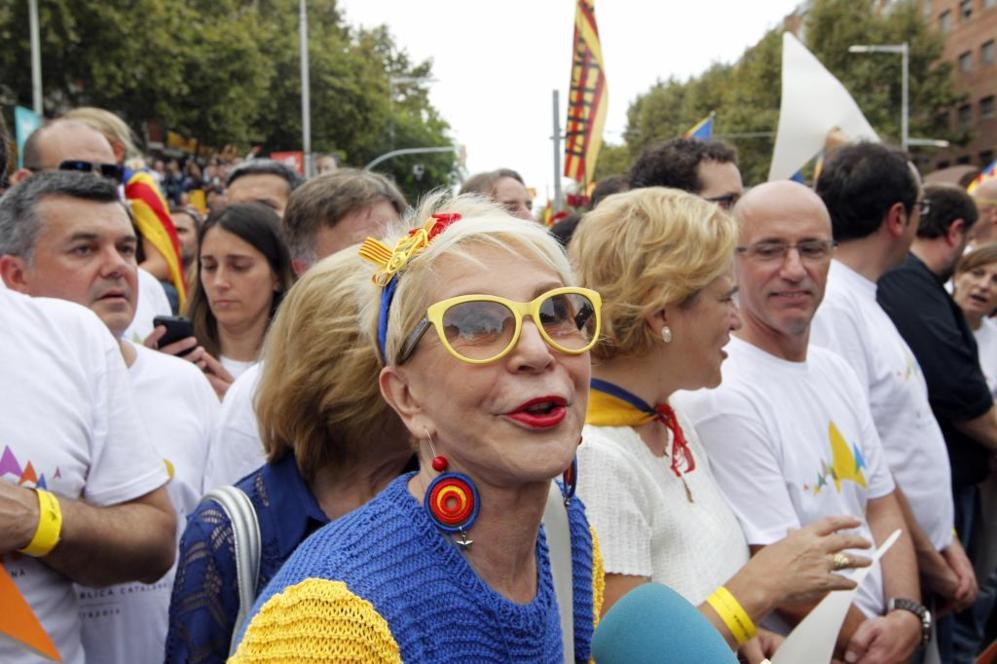 Karmele Marchante, en la celebracin de la Diada, en Barcelona.