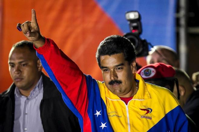 Nicols Maduro, durante la celebracin del triunfo presidencial en...