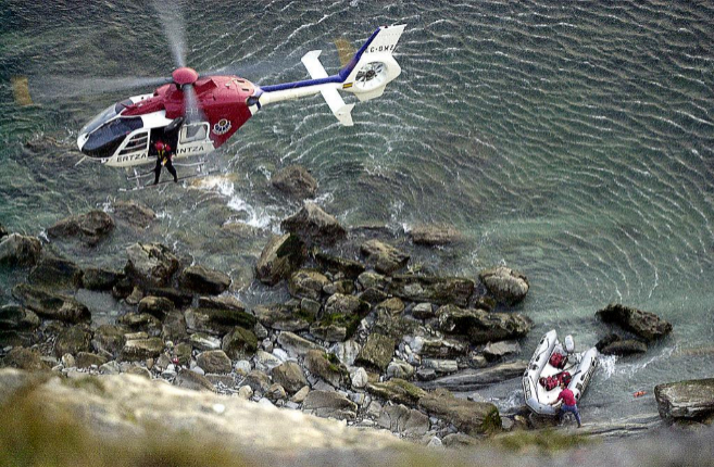 Una operacin de rescate del helicptero de la Ertzaintza.