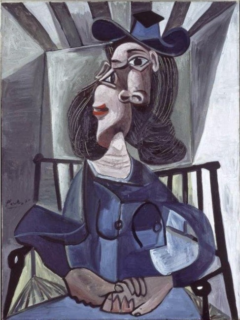 Una de las piezas de la exposición: 'Mujer con sombrero sentada...