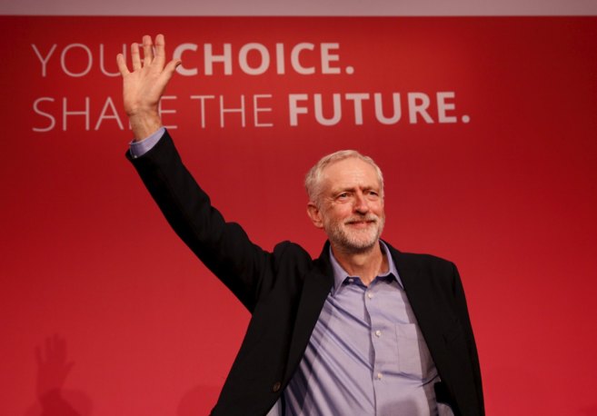El nuevo líder laborista, Jeremy Corbyn, durante un evento en...