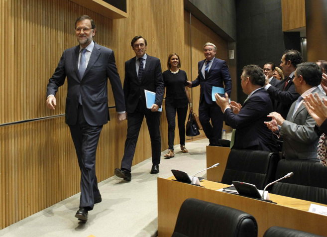 Mariano Rajoy durante la reunión de Grupo Popular en el Congreso