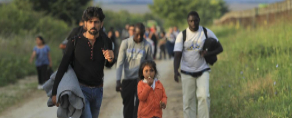 Refugiados en la frontera con Croacia.