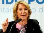 Esperanza Aguirre en una rueda de prensa del Partido Popular