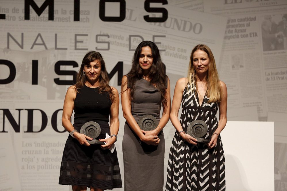 Lynsey Addario, Safa Al-Ahmad y Vernica de Viguerie con sus premios.