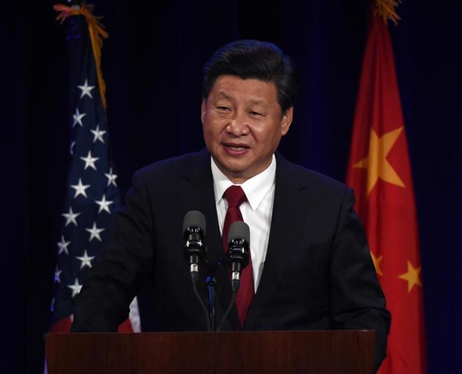 El presidente de China, Xi Jinping, en un discurso pronunciado con las...