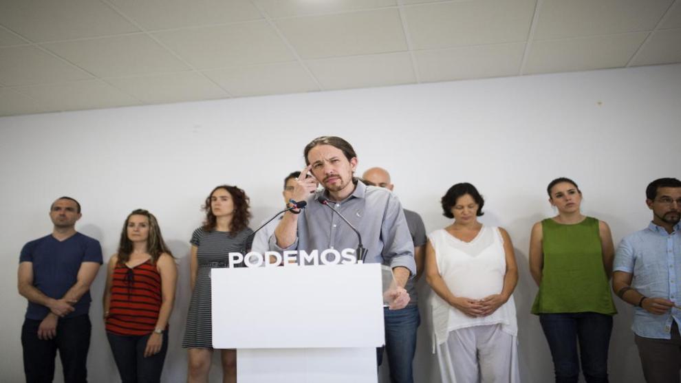 El líder de Podemos, Pablo Iglesias, en un encuentro del Consejo de...