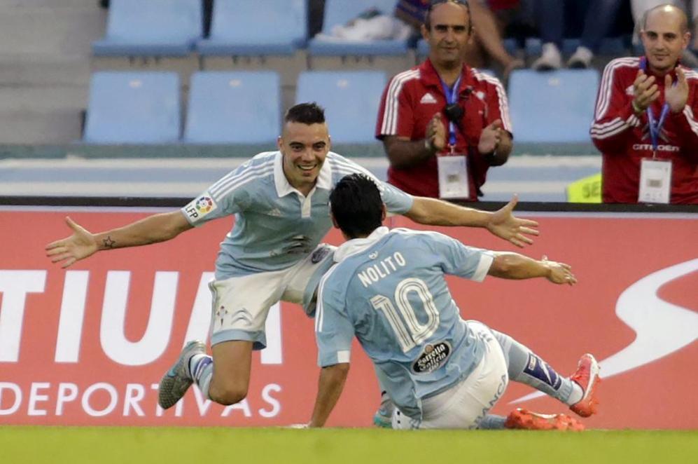 Aspas y Nolito celebran un gol (Foto: EFE).