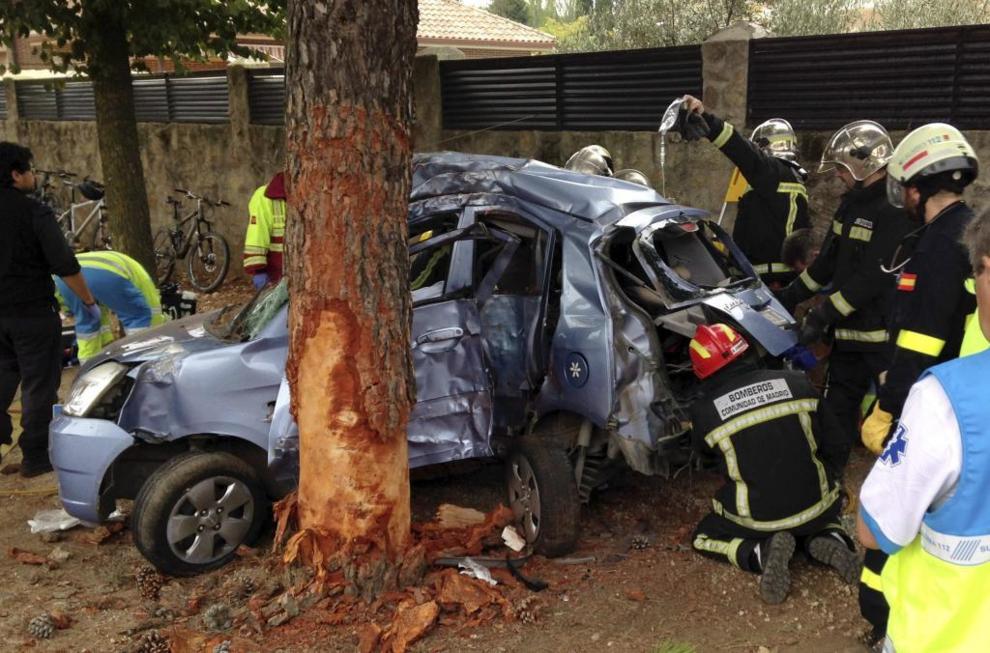 Accidente registrado en Nuevo Baztn (Madrid), que se sald con un...