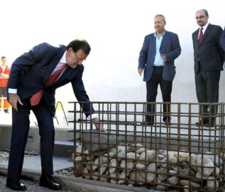 Rajoy, hoy en la inauguracin de un pantano.