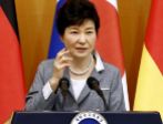 La presidenta Park Geun-Hye, durante un acto oficial este lunes en...