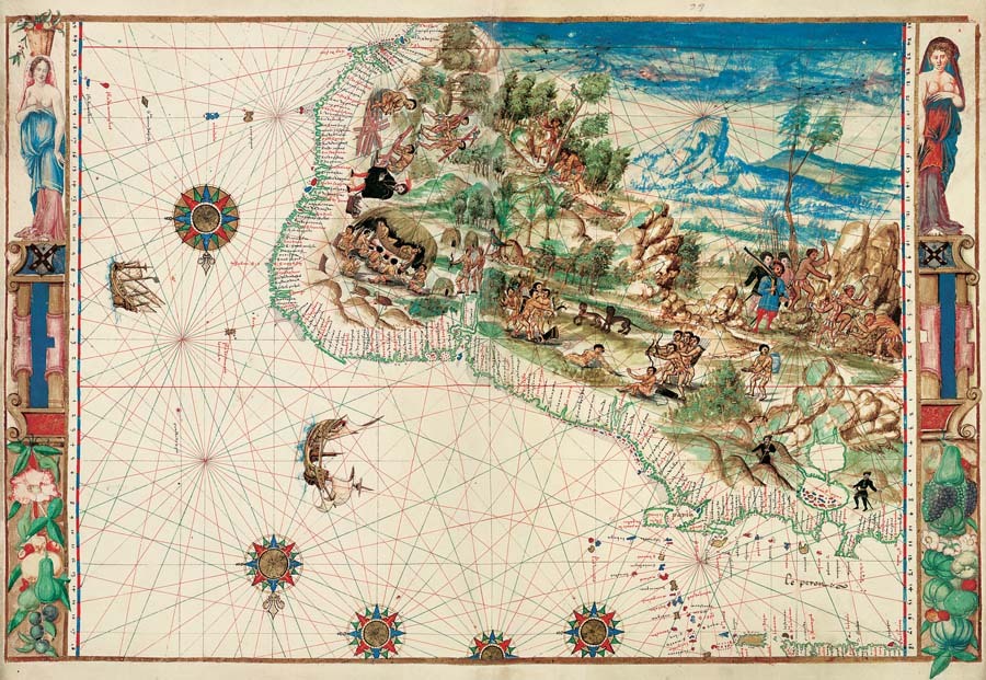 Atlas Vallard (Dieppe, 1547), el original se conserva en la Biblioteca...