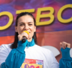 Isinbayeva, en una reciente carrera solidaria en Volgogrado.