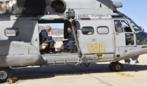 Pedro Morens dentro de un helicptero Superpuma que participaba en...