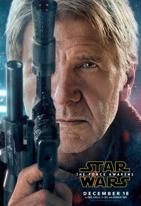 Se trata de los psters de los personajes de Harrison Ford como Han...