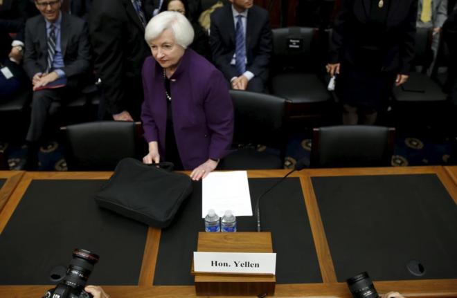 Janet Yellen, presidenta de la Reserva Federal, durante una...