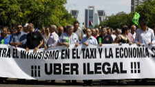Huelga de taxistas contra Uber en Madrid en julio de 2014