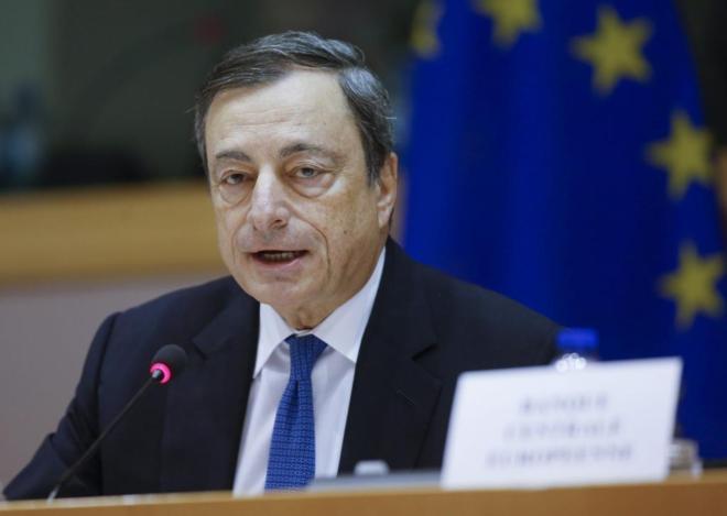 El presidente del Banco Central Europeo (BCE), Mario Draghi, durante...