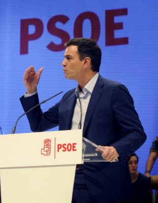 Pedro Snchez, durante un mitin del PSOE en Avils (Asturias).