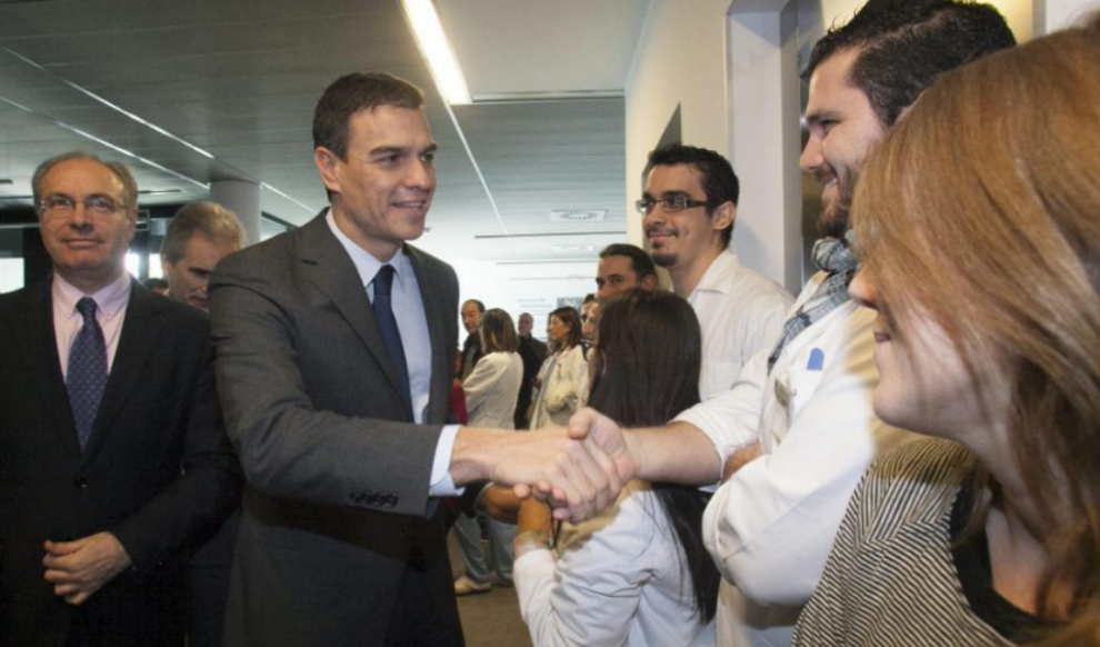 Pedro Snchez, durante una visita al Instituto Maimnides de...